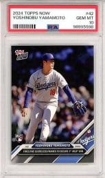 2024 Topps Now Yoshinobu Yamamoto #42 RC Fires Five Scoreless Frames to Secure 1st MLB Win【PSA10】 Dodgers