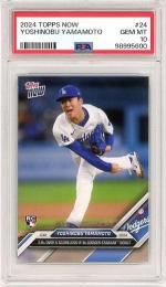 2024 Topps Now Yoshinobu Yamamoto #24 RC 5 Ks Over 5 Scoreless IP in Dodger Stadium Debut【PSA10】 Dodgers