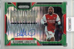 2024-25 PANINI Prizm English Premier League Alexandre Lacazette Penmanship Prizms Green Pulsar #28 Arsenal