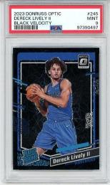 2023-24 Panini Donruss Optic Dereck Lively Ⅱ #245 Rated Rookie Black Velocity【25/39】【PSA9】 Mavericks