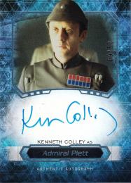 2016 Topps Star Wars Masterwork  Kenneth Colley as Admiral Piett Autographs Rainbow Foil パラレル版 09/50