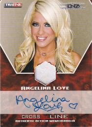 2008 TRISTAR TNA  Angelina Love Cross the Line Autographed Memorabilia Silver 66/99