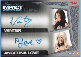 2011 TRISTAR TNA  Winter/Angelina Love Signature Impact Dual Autographs Silver 95/99