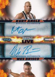 2013 TRISTAR TNA Impact  Kurt Angle/Wes Brisco Live Dual Autographs Blue(パラレル版)(1stナンバー!) 01/25