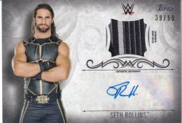 2016 Topps WWE Undisputed  Seth Rollins Autographed Relics Silverパラレル版 39/50