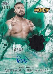 2018 Topps WWE Undisputed  Andrade "Cien" Almas Autographed Relics Greenパラレル版 07/50