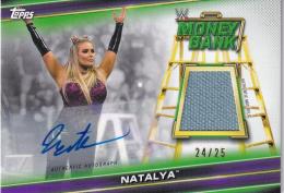 2019 Topps WWE Money in the Bank  Natalya Autographed Mat Relics Purpleパラレル版 24/25