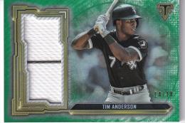 2020 Topps Triple Threads Baseball Chicago White Sox Tim Anderson Triple Threads Single Jumbo Relics, Emerald Parallel 14/18