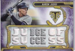 2020 Topps Triple Threads Baseball New York Yankees Aaron Judge Triple Threads Relics, Amethyst Parallel 07/27