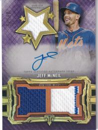 2020 Topps Triple Threads Baseball New York Mets Jeff McNeil Base Rookies & Future Phenoms Autographed Relic,  Amethyst Parallel 09/75