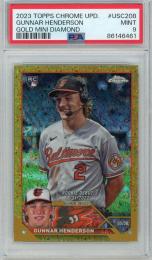 2023 Topps Chrome Update Series Gunnar Henderson Gold Mini-Diamond #USC208 RC【35/50】【PSA9】 Baltimore Orioles