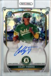 2023 Bowman Colby Thomas  Chrome Prospect Autographs Atomic Refractors【089/100】 Oakland Athletics