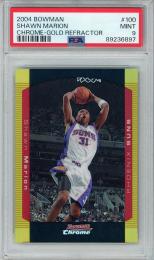 2004 Bowman Chrome Shawn Marion Gold Refractor/#100【49/50】【PSA9】 Phoenix Suns