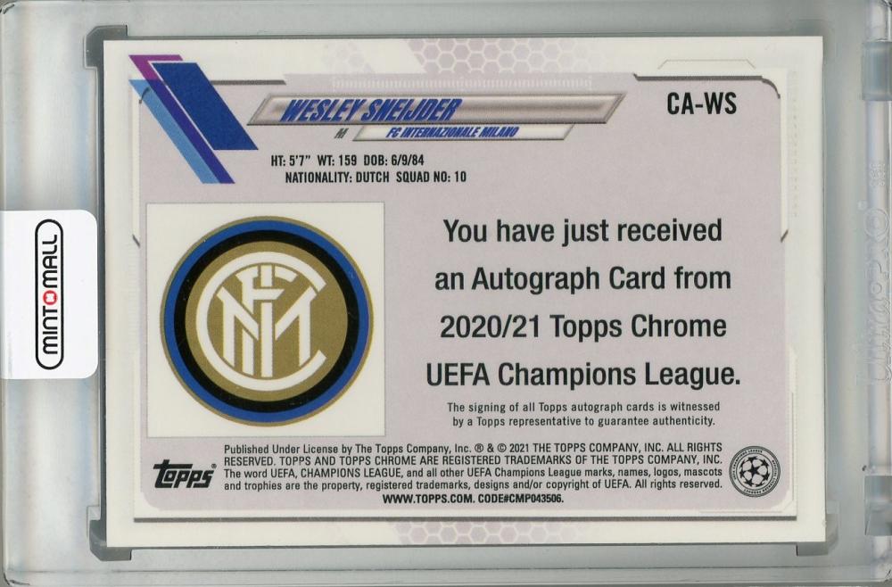 Topps Chrome Sneijder スナイデル 直筆サインカード ミントモール / MINT 浦和店 / 2020-21 Topps Chrome UEFA