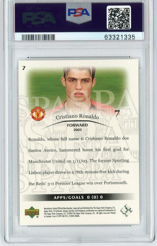 ミントモール / MINT 浦和店 / 2004-05 UPPER DECK SP AUTHENTIC MANCHESTER UNITED  Cristiano Ronaldo #7(PSA鑑定済)