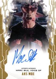2017 TOPPS STAR WARS Masterwork  Marc Silk, Voice of Aks Moe Autograph 21/25