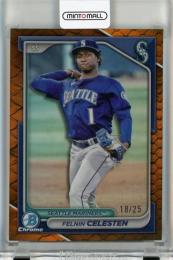 2024 Topps Bowman Chrome Felnin Celesten Prospects Orange Reptilian Refractors #BCP210【18/25】