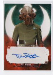 2017 TOPPS Star Wars The Last Jedi Series1 Tim Rose as Admiral Ackbar Red Parallel Autographs 81/99