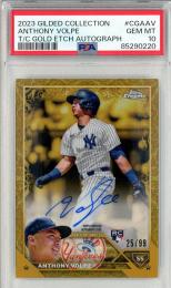 2023 Topps Gilded Collection Anthony Volpe Topps Chrome Gold Etch Autographs【25/99】【PSA10】《Gem-MINT》 New York Yankees