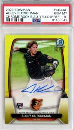 2023 Bowman Adley Rutschman Chrome Rookie Autographs Yellow Refractors【36/75】【PSA10】《Gem-MINT》 Baltimore Orioles