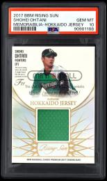 2017 BBM Rising Sun 大谷翔平 メモラビリアカード HOKKAIDOジャージー【22/50】【PSA GEM MT 10】  (MSV#1661)