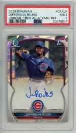 2023 Topps Bowman Chrome Jefferson Rojas Prospect Autographs Atomic Refractors #CPAJR【085/100】【PSA 9 MINT】