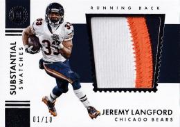 2016 PANINI Encased Substantial Swatches Silver Jeremy Langford Chicago Bears 【01/10】
