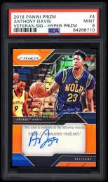 2015-16 Panini Prizm #14 Anthony Davis Veteran Autographs Prizms Hyper【07/10】【PSA MINT 9】  (MSV#1689)