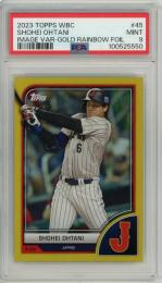 2023 Topps World Baseball Classic Shohei Ohtani Photo Variations Gold Rainbow Foil #45【34/50】【PSA 9 MINT】