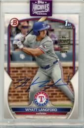 2025 Topps Archives Signatures Wyatt Langford #BD-106 Autograph Card【58/99】 Rangers