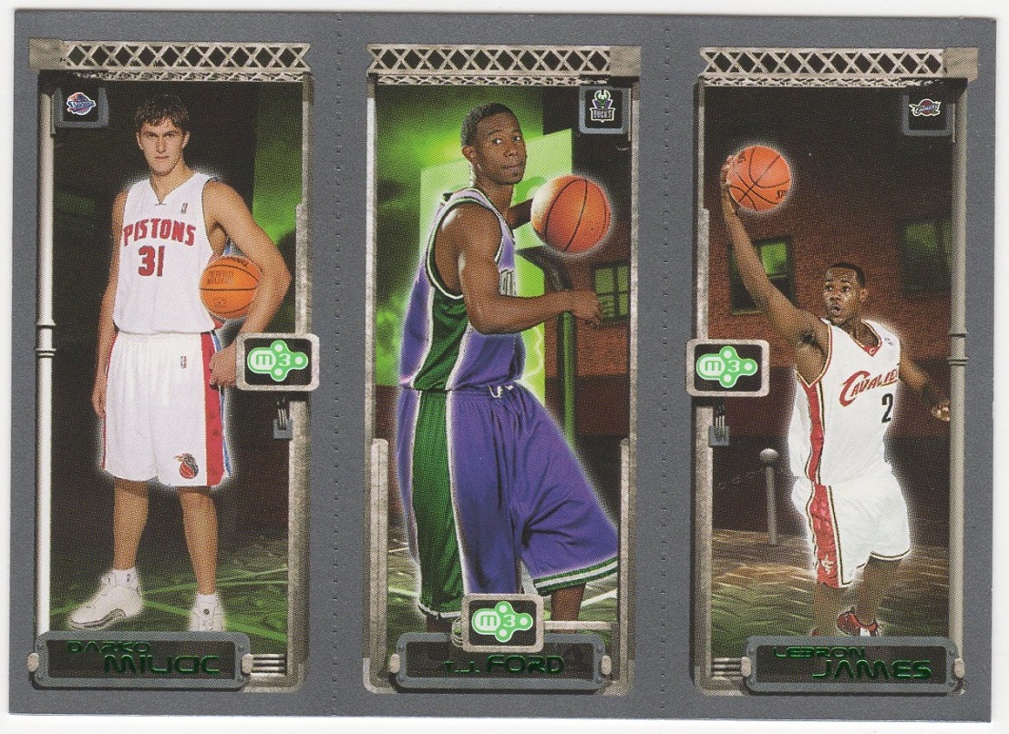 2003-04 Topps Rookie Matrix #MFJ ダーコ・ミリチッチ(DET) 112 RC / T.J.フォード(MIL) 118 RC / レブロン・ジェームズ(CLE) 111 RC