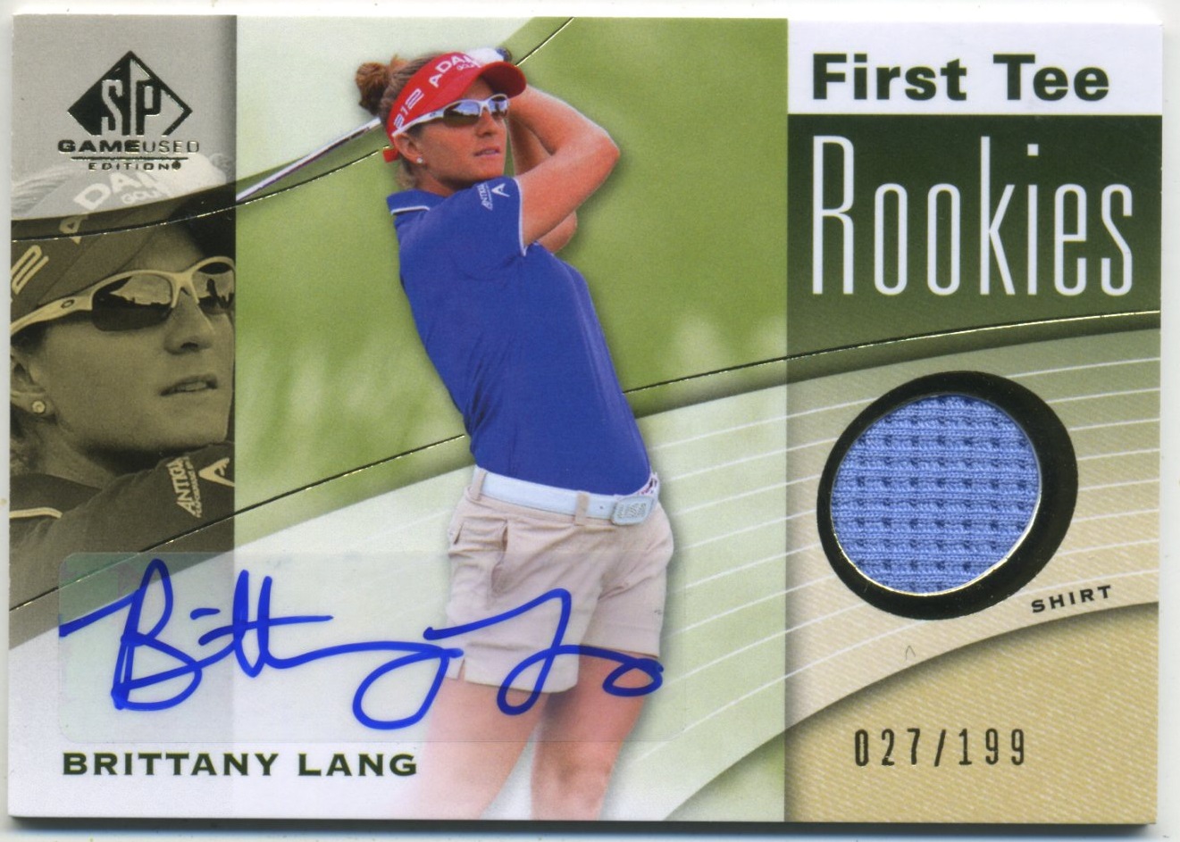 2012 SP Game Used ブリタニー・ラング 直筆サイン入りシャツカード(RC) 027/199