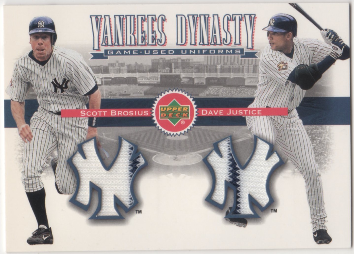 2002 Upper Deck スコット・ブロシアス(NYY)/デビッド・ジャスティス(NYY) コンボジャージカード