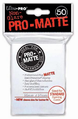 Ultra・PRO 通常サイズカード用 デッキプロテクタースリーブ PRO-MATTE ホワイト[50枚入り]