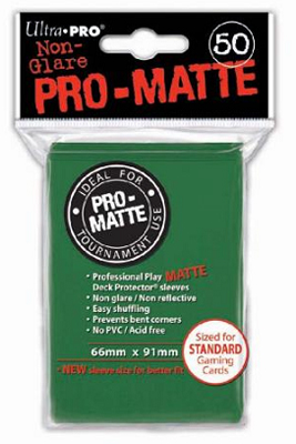 Ultra・PRO 通常サイズカード用 デッキプロテクタースリーブ PRO-MATTE グリーン[50枚入り]